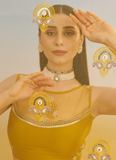 Pretty Net Thread Embroidered Mustard Yellow Haldi Wear Lehenga Choli