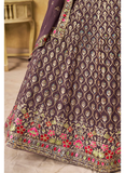 Purple Georgette Zari Sequence Embroidery Work Beautiful Lehenga Choli
