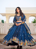 Purple Zari Embroidered Wedding Wear Vichitra Silk Lehenga Choli