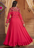 Rani Pink Real Mirror Viscose Rayon Koti Style With Lehenga Choli