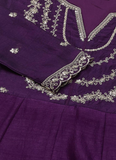 Ready To Wear Purple Zari Embroidered Anarkali Trousers With Dupatta