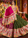 Real Mirror Gamthi Work Viscose Cotton Multi Color Navratri Ghagra Choli