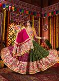 Real Mirror Gamthi Work Viscose Cotton Multi Color Navratri Ghagra Choli