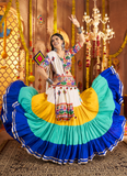 Real Mirror Gamthi Work Viscose Cotton Multi Color Traditional Lehenga