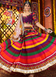 Real Mirror Maslin Cotton Multi Color Navratri Special Lehenga Choli