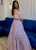 Satin Silk Multi Thread Work Light Purple Lehenga Choli With Dupatta