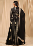 Sequence Embroidered Georgette Black Party Wear Lehenga Choli