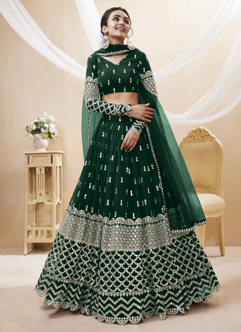 Green lengha top