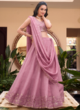 Sequence Zari Embroidered Silk Pink Lehenga Choli For Reception
