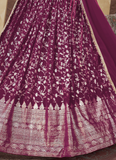 Striking Foil Work Rani Pink Georgette Lehenga Choli For Occasion