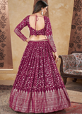 Striking Foil Work Rani Pink Georgette Lehenga Choli For Occasion