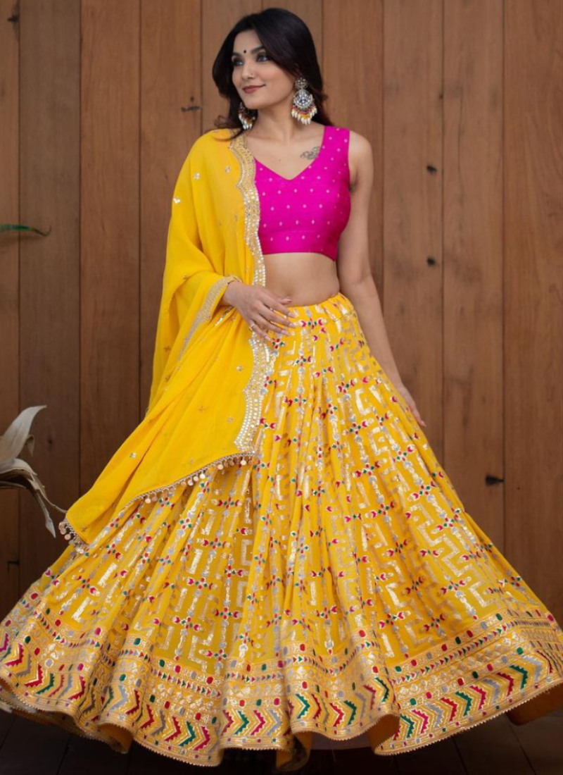 Haldi Lehenga for Bride Stylish Lehenga for Haldi Ceremony Tapee tapee.in