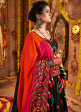 Thread Real Mirror Viscose Cotton Navratri Special Black Lehenga Choli