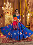Traditional Blue Gamthi Real Mirror Work Viscose Cotton Chaniya Choli