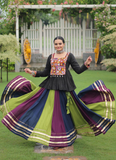 Traditional Rayon Silk Multicolor Kutch Embroidery Ghagra With Kediya
