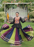 Traditional Rayon Silk Multicolor Kutch Embroidery Ghagra With Kediya