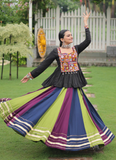 Traditional Rayon Silk Multicolor Kutch Embroidery Ghagra With Kediya