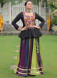 Traditional Rayon Silk Multicolor Kutch Embroidery Ghagra With Kediya