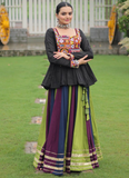Traditional Rayon Silk Multicolor Kutch Embroidery Ghagra With Kediya