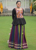 Traditional Rayon Silk Multicolor Kutch Embroidery Ghagra With Kediya