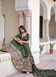 Vichitra Silk Sequence Work Green Lehenga Choli For Mehendi Function