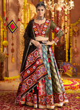 Viscose Rayon Real Mirror Work Multi Color Lehenga Choli For Navratri