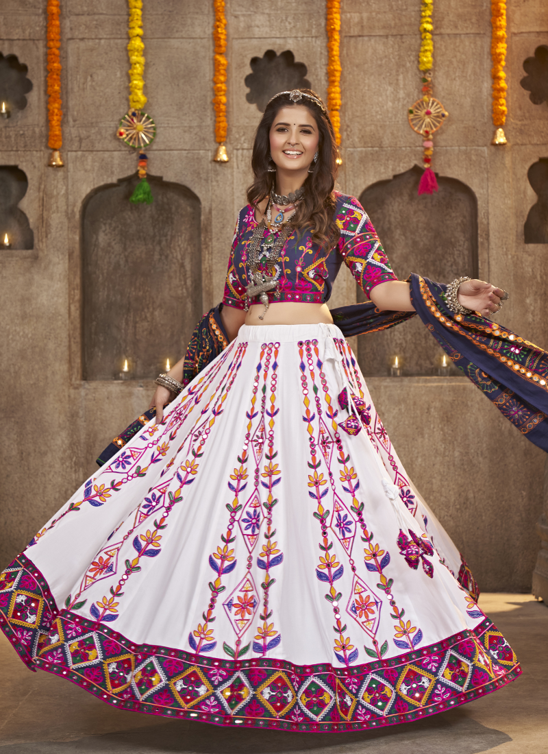 White chaniya 2025 choli for navratri