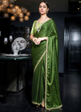 Weaving Work Viscose Satin Green Mehendi Special Saree With Blouse