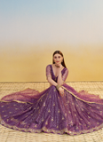 Wonderful Zari Sequence Embroidery Work Dark Purple Net Lehenga Choli