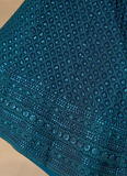 Wonderful Georgette Sequence Work Teal Blue Lehenga Choli For Women