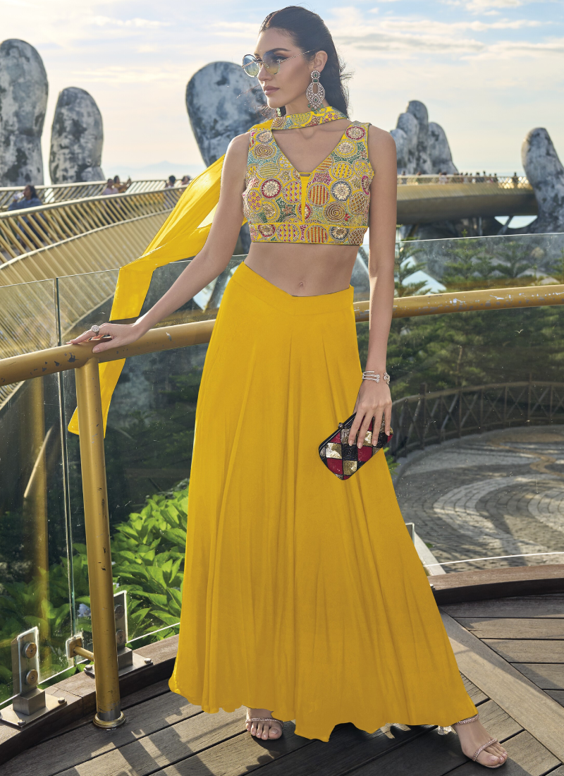 Yellow top with palazzo sales