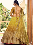 Zari Embroidered Chinon Silk Haldi Special Yellow Lehenga Choli