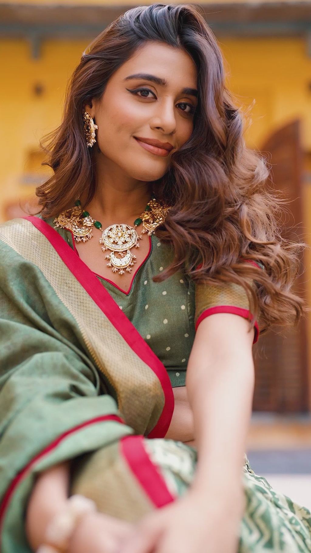 Designer Zari Weaving Dola Silk Batik Print Special Mehndi Lehenga Choli