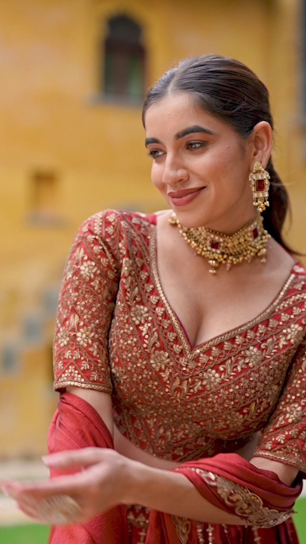 Mesmerizing Zari Embroidered Rangoli Crush Rust Orange Lehenga Choli