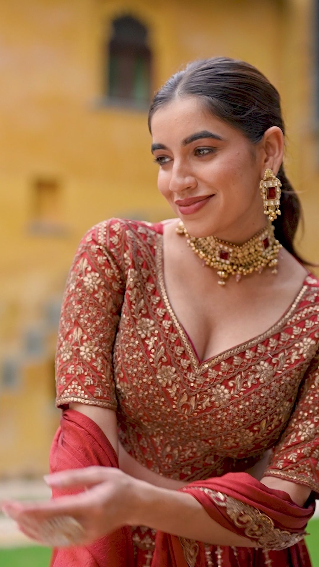 Mesmerizing Zari Embroidered Rangoli Crush Rust Orange Lehenga Choli