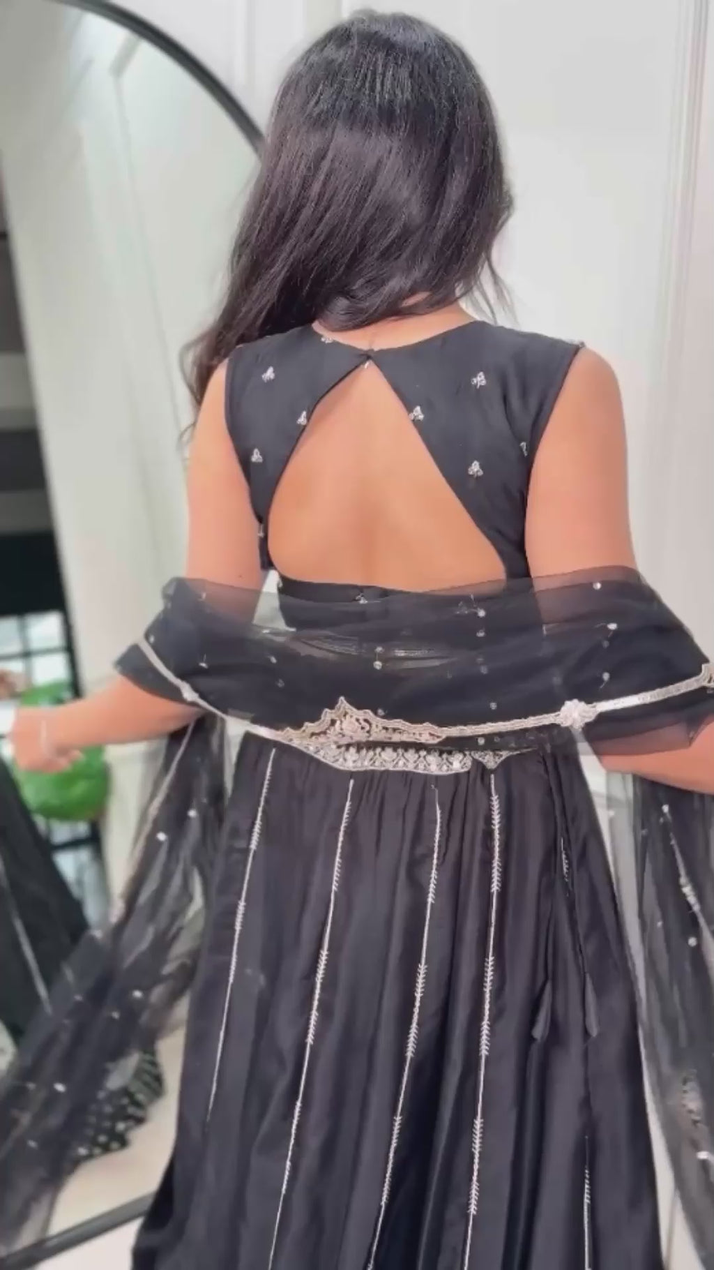 Party Wear Heavy Thread Embroidered Silk Black Lehenga Choli Set
