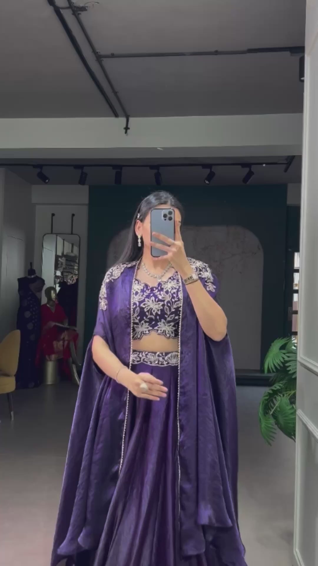 Beads Embroidered Fendi Silk Purple Lehenga Choli With Designer Jacket