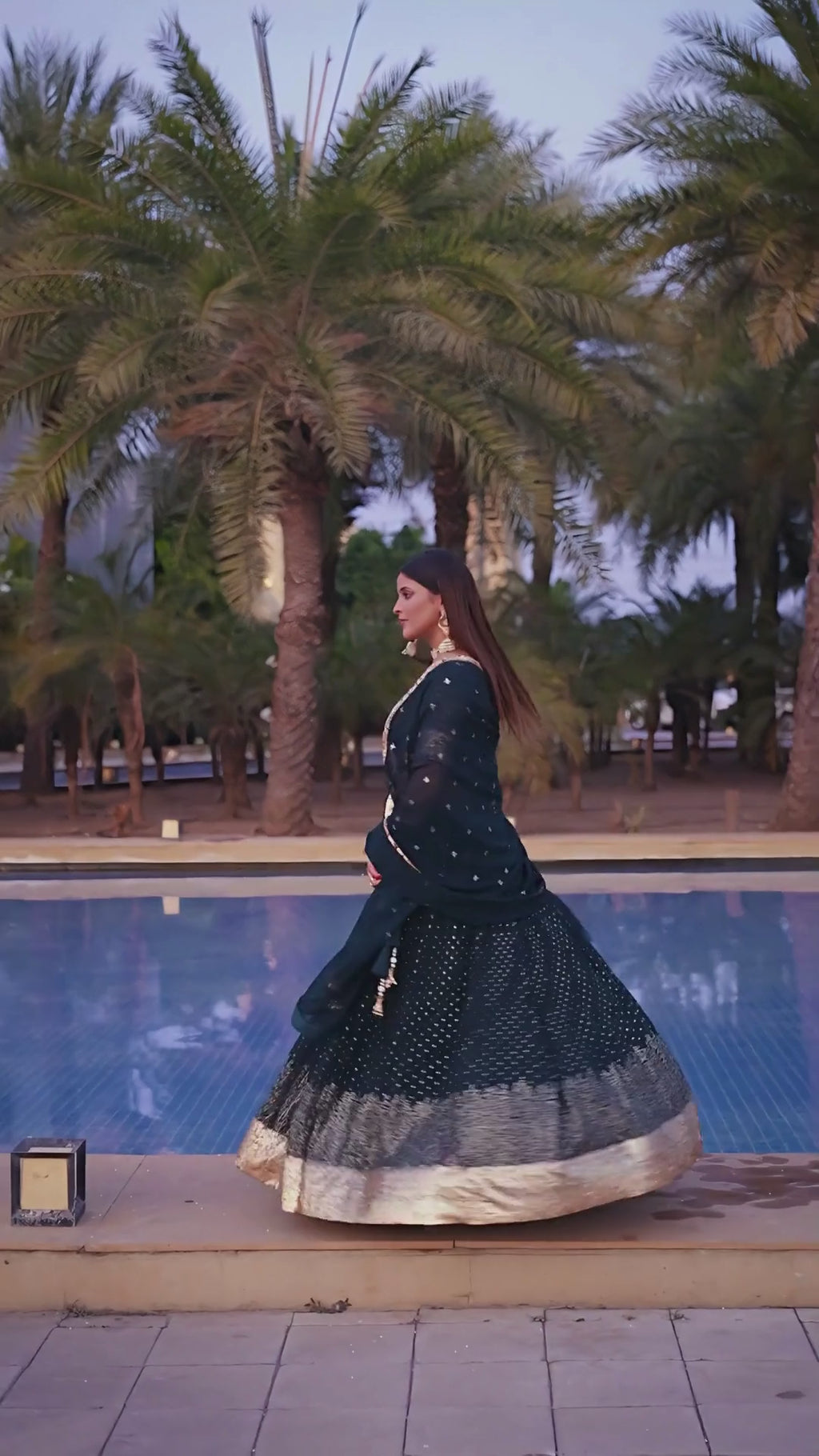 Attractive Embroidered Georgette Bottle Green Wedding Wear Lehenga