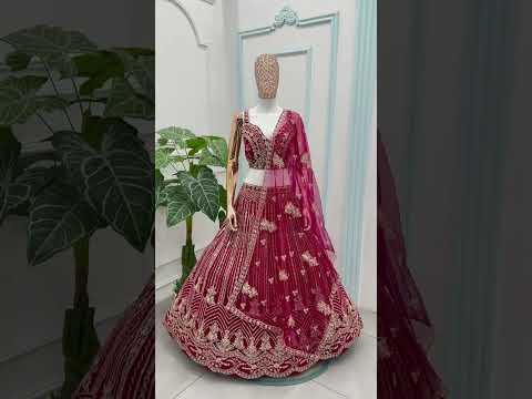 Heavy Embroidery Sequence Coding Pretty Pink Net Semi Stitched Lehenga