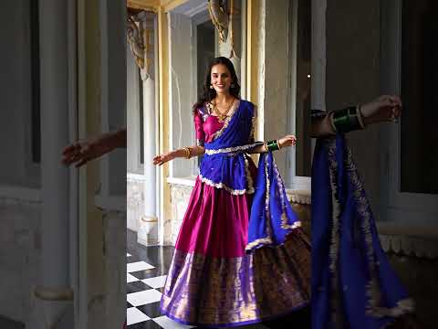 Zari Weaving Work Narayan Pattu Half Saree Lehenga In Pink Color