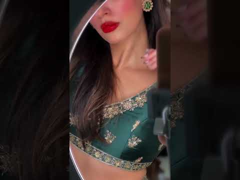 Heavy Embroidered Work French Crepe Green Bridal Lehenga Choli