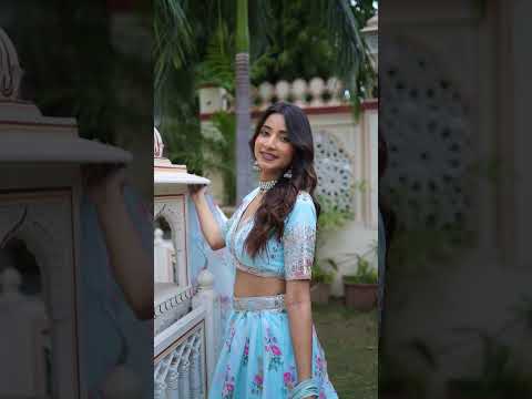 Sky Blue Digital Printed Georgette Lehenga Choli With Embroidery Work