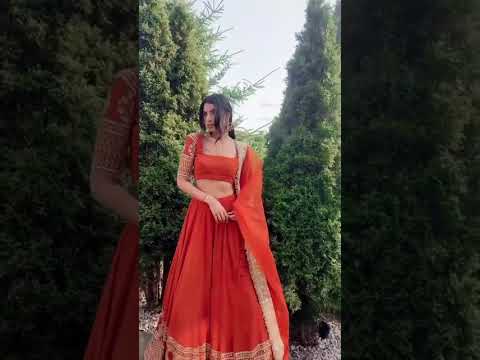 Beautiful Zari Embroidered Georgette Bridesmaids Orange Lehenga Choli