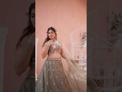 French Crep Floral Dori Embroidery Olive Green Lehenga Choli For Women