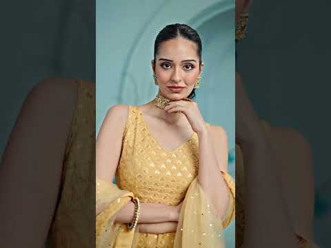 Eye-catching Sequence Work Georgette Beige Lehenga Choli For Women