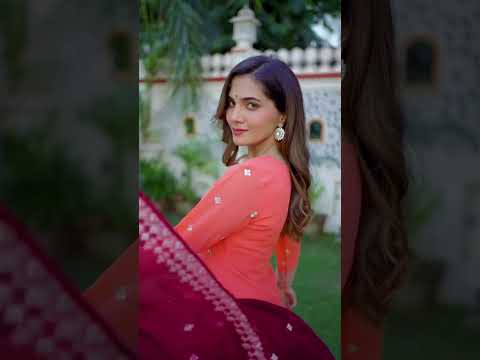 Heavy Embroidered Peach And Dark Pink Georgette Palazzo Suit Set