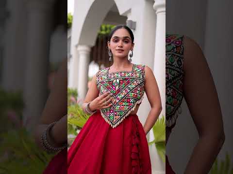 White Pure Roman Navratri Wear Elegant Coconut Gota Work Lehenga Choli