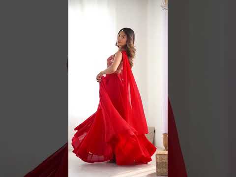 Precious Red Embroidered Party Wear Georgette Lehenga Choli With Dupatta