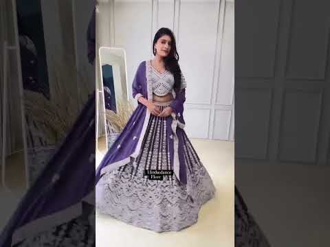 Wedding Wear Coding Dori Embroidered Purple Georgette Lehenga Choli