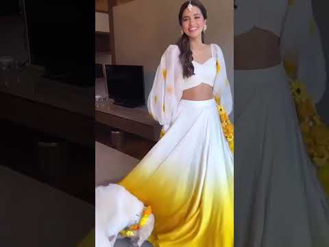 Haldi Special Yellow And White Georgette Simple Lehenga Choli